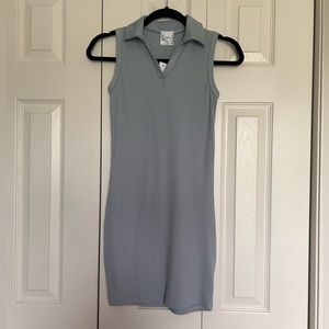 NWT! Livi by Olivia Rae Dusty Blue Sleeveless Collar Ribbed Dress XS